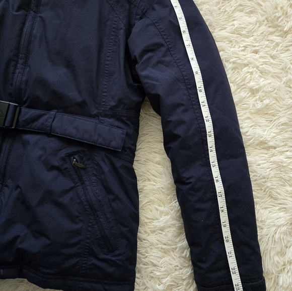 The North Face Women's Belted Hooded Down Puffer Jacket Blue Size M Winter Coat - Picture 9 of 14